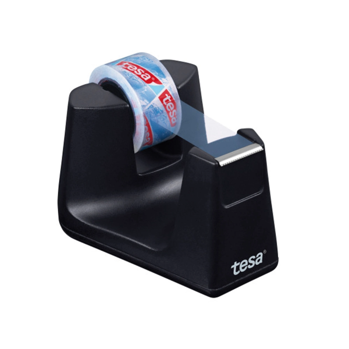 Tesa Portarrollo Sobremesa Tesa Plastico Easy Cut Smat para Cintas de 33 mt Color Negro 1