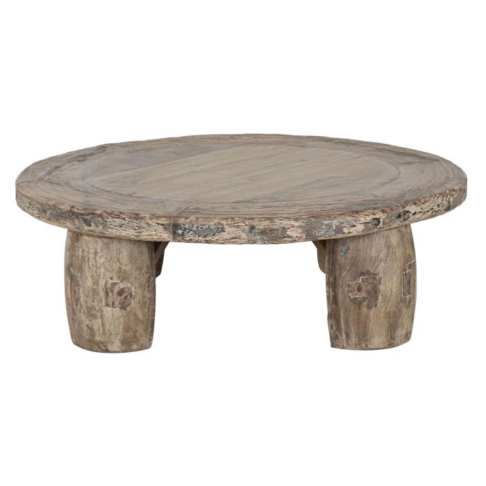 DKD Home Decor Mesa Centro de Salón Teca Natural - Diseño Único Colección Unique/Antique Item Home - Medidas 125x125x40 cm