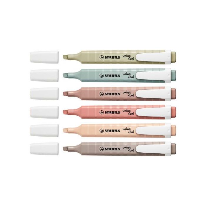 Stabilo Rotulador Fluorescente Swing Cool Nature Colors, Estuche de 6 Unidades, Colores Surtidos 1