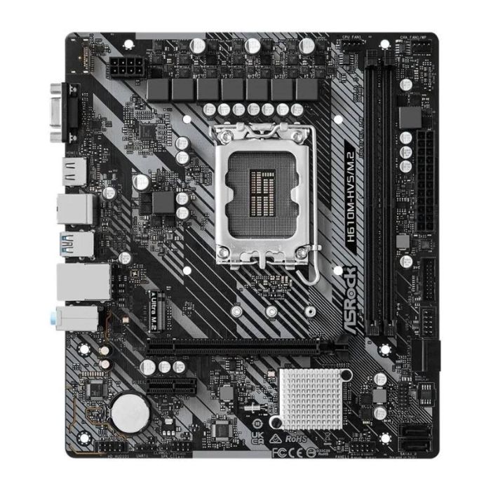 Asrock H610M-HVS M.2 R2.0 Placa Base Micro ATX Socket 1700 Intel H610 DDR4 3200 MHz Ultra M.2 PCIe Gen3 1 Asrock H610M-HVS M.2 R2.0 Placa Base Micro ATX Socket 1700 Intel H610 DDR4 3200 MHz Ultra M.2 PCIe Gen3 1