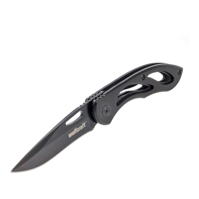 Wolfcraft Navaja plegable para ocio profesional/doméstico 4288000, negro, metal con revestimiento de aluminio, cuchilla 70 mm 0 Wolfcraft Navaja plegable para ocio profesional/doméstico 4288000, negro, metal con revestimiento de aluminio, cuchilla 70 mm 0