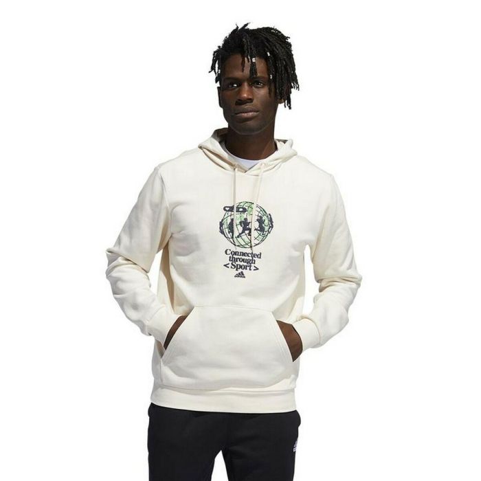 Sudadera con Capucha Hombre Adidas Connected Through Sport Beige 4 Sudadera con Capucha Hombre Adidas Connected Through Sport Beige 4