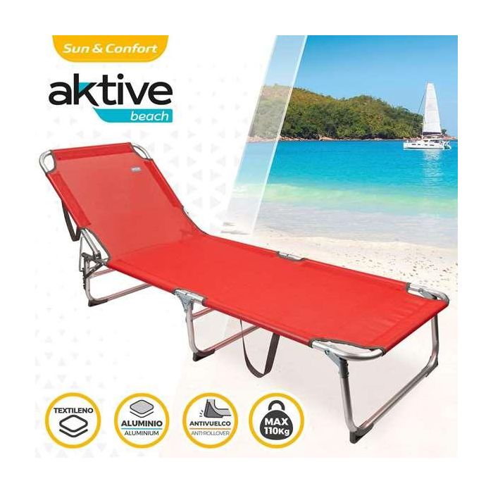 Tumbona plegable aluminio 3 posiciones modelo menorca textileno con asa 188x58x30/68cm 3 Tumbona plegable aluminio 3 posiciones modelo menorca textileno con asa 188x58x30/68cm 3