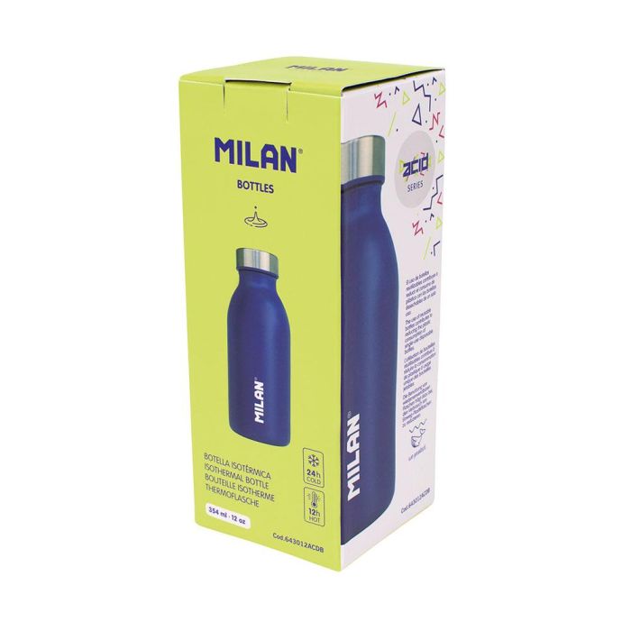 Botella isotérmica de acero inoxidable 354 ml serie acid, azul milan 1