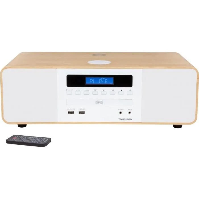 Thomson MIC201IBT Micro HiFi System Bluetooth CD MP3 USB Blanco con Cargador Inalámbrico 5