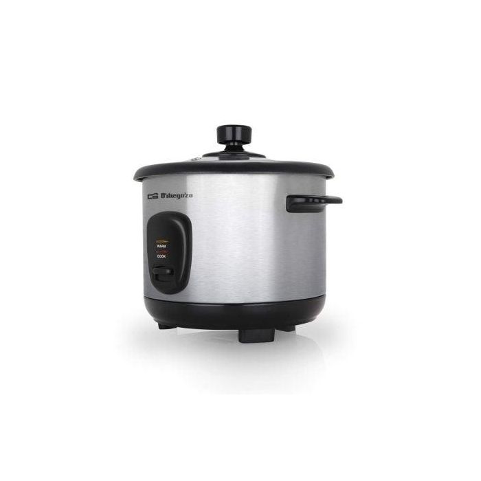 Orbegozo CO 3025 Arrocera 400W 1L con Mantenimiento de Calor, Olla Antiadherente Extraíble, Vaporera y Cuerpo Acero Inoxidable 1
