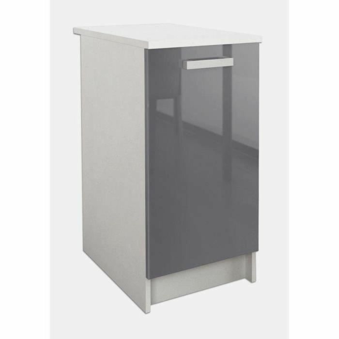 Start Mueble bajo de cocina Gris brillante 40 cm Ancho, Aglomerado, con Encimera - L 40 x P 60 x H 85 cm 4 Start Mueble bajo de cocina Gris brillante 40 cm Ancho, Aglomerado, con Encimera - L 40 x P 60 x H 85 cm 4