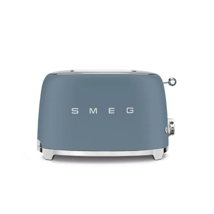 Smeg TSF01SBMEU Tostadora de 2 Ranuras Largas, 4 Rebanadas, Estilo Años 50, Azul Tormenta Mate