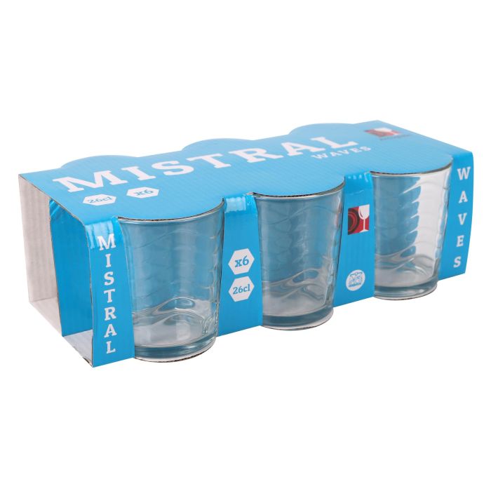 Set de 6 vasos Mistral Waves 260 ml - Inde (12 Cajas) 4 Set de 6 vasos Mistral Waves 260 ml - Inde (12 Cajas) 4