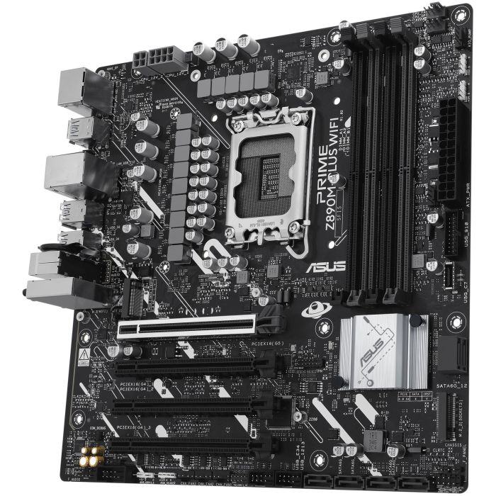 ASUS Z890M-Plus Wifi Placa Base para PC, Intel LGA 1851, DDR5, Wi-Fi 7 (802.11be), Factor de Forma micro ATX 2