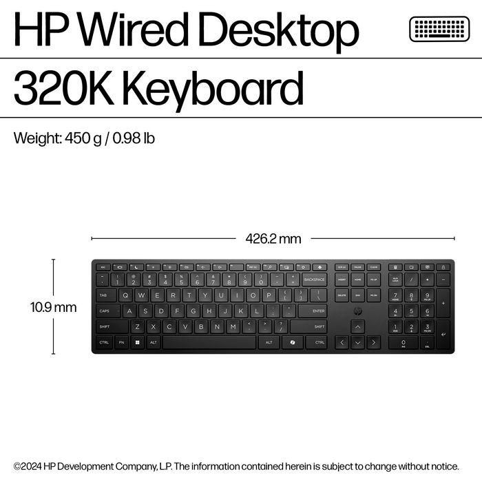 HP Teclado USB Cableado 320K Negro - Italiano 3
