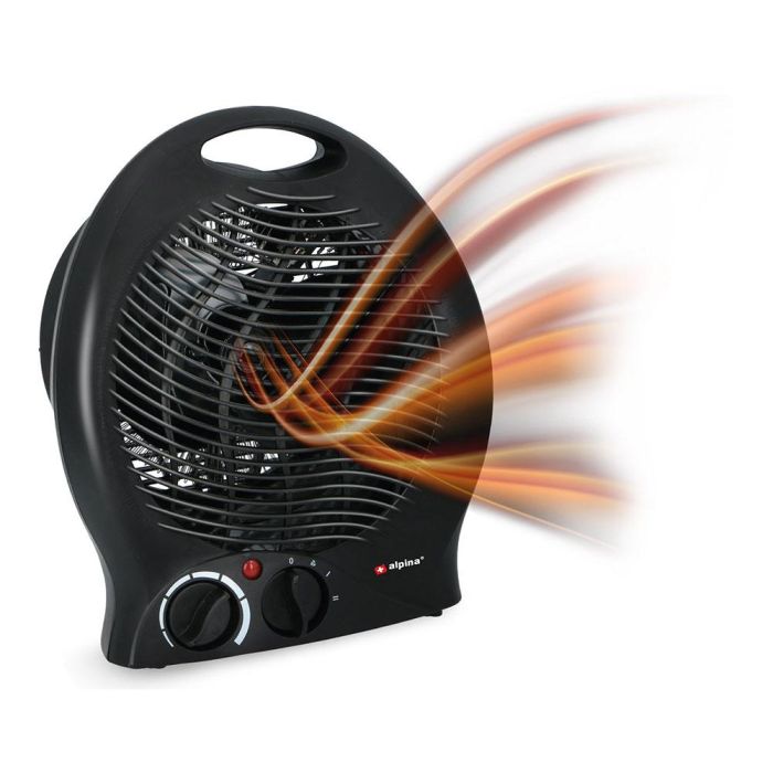 Calefactor compacto negro, 2000 W 21 x 12,5 x 26 cm 1 Calefactor compacto negro, 2000 W 21 x 12,5 x 26 cm 1