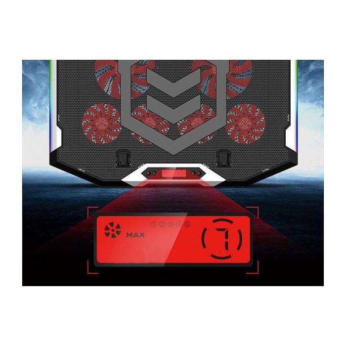 Conceptronic Thyia01B Base Refrigeración Portátil Gaming RGB 6 Ventiladores Ajustable hasta 17" Gris