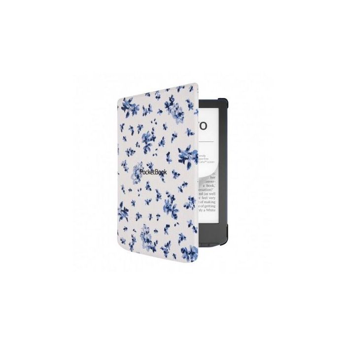 Pocketbook Funda Carcasa Shell Series Verse Plus/Pro para eReader 6 Pulgadas Diseño Patrón Flores Blanco y Azul 1