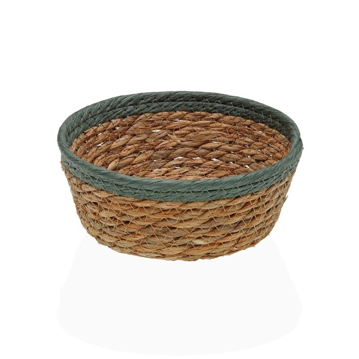 Cesta Redonda Verde Versa 18x18x7 cm - Alga y papel (2 Unidades)