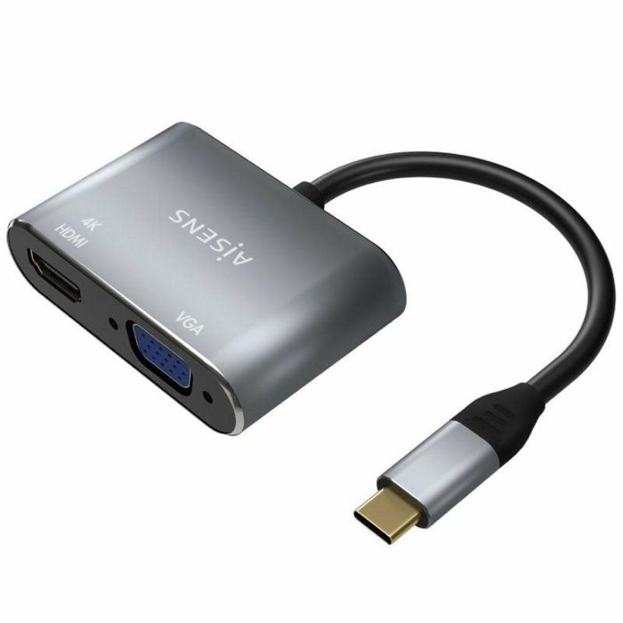 AISENS - CONVERSOR USB-C A VGA/HDMI 4K, USB-C/M-VGA/H-HDMI/H, GRIS, 15CM 0 AISENS - CONVERSOR USB-C A VGA/HDMI 4K, USB-C/M-VGA/H-HDMI/H, GRIS, 15CM 0