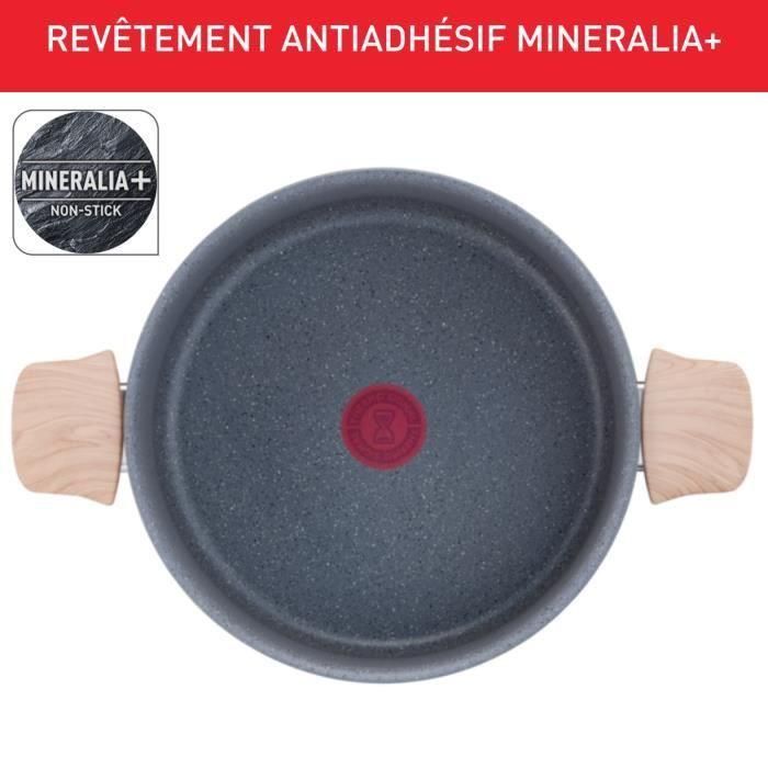 TEFAL G2669002 NATURAL FORCE Cacerola de 24 cm + cesta vaporera + tapa, Mineralia + revestimiento antiadherente, todas las placas de cocción incluida la inducción 4