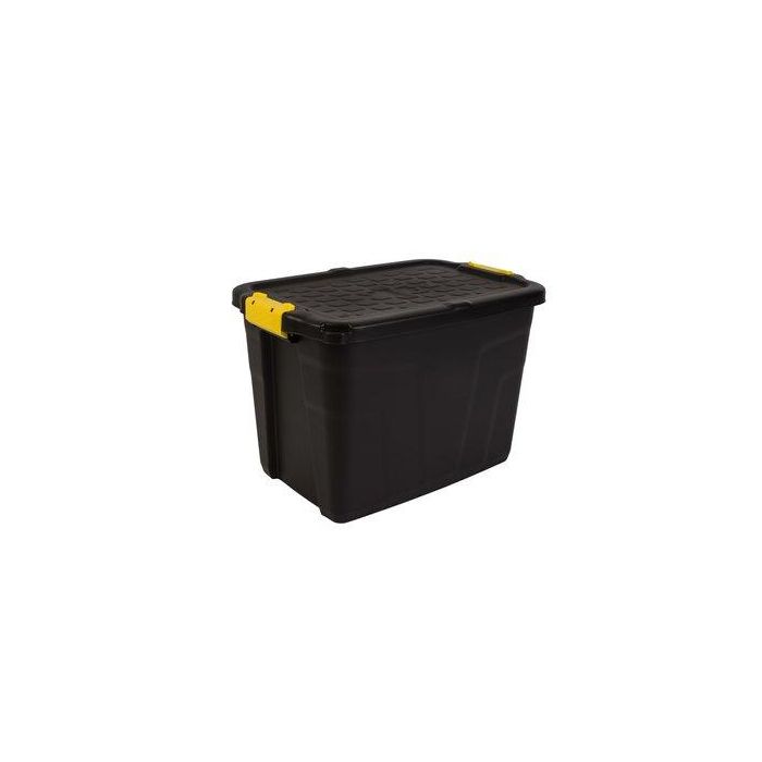 Caja Almacenamiento Strata By Cep Hw442 60 Litros Apilable Con Tapa Servicio Pesado Negro