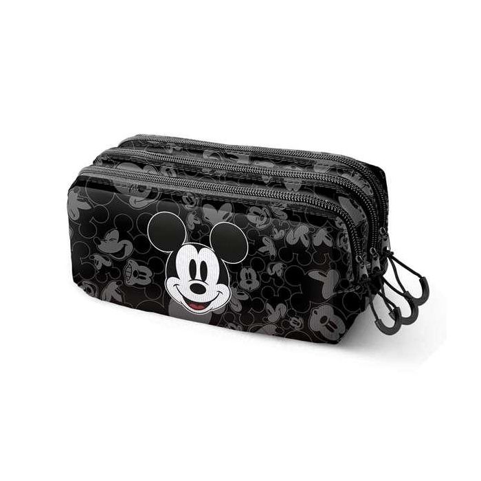 Disney Mickey Mouse Estuche Portatodo Trick FAN 2.2 Year Negro - 3 compartimentos, Ripstop, 2.50 L