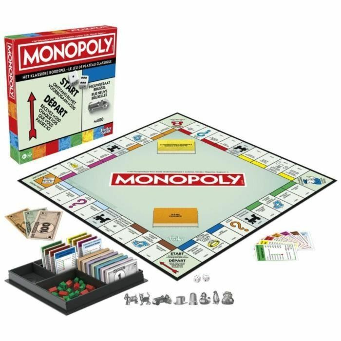 Monopoly clásico, juego de mesa, con caja de almacenamiento y peones grandes, de 2 a 6 jugadores, versión FR, a partir de 8 años, 1