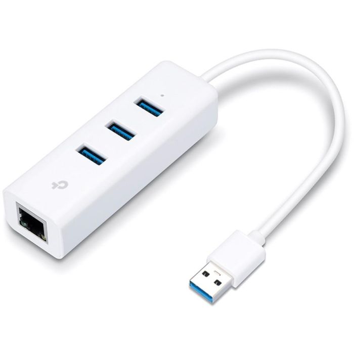 Tp-Link Adaptador USB 2 en 1 con Hub de 3 Puertos USB 3.0 y Adaptador Ethernet Gigabit 1