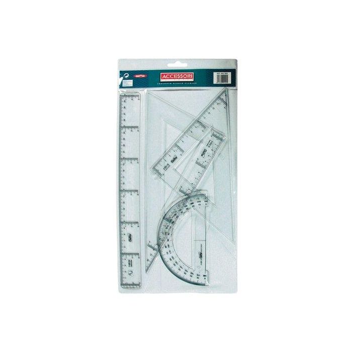 Equipo De Dibujo Safta 25 Centimetros Bolsa Para Colgar (Set de 10)