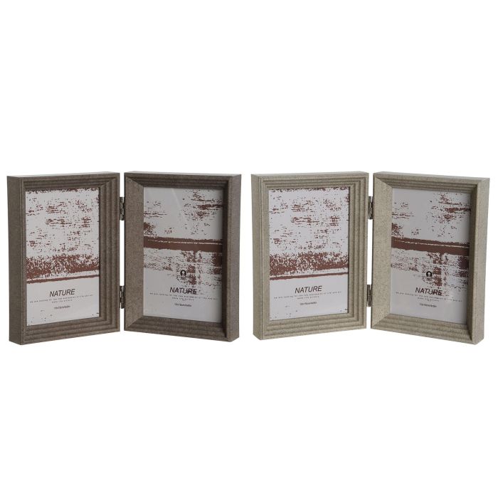 Marco Foto 10X15 Urban DKD Home Decor Beige Marron 3 x 18 x 25 cm Set de 2 (2 Unidades)