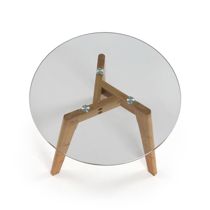 Versa Mesa de Café Nanga en Bambú y Cristal Templado 45x45 cm 2 Versa Mesa de Café Nanga en Bambú y Cristal Templado 45x45 cm 2
