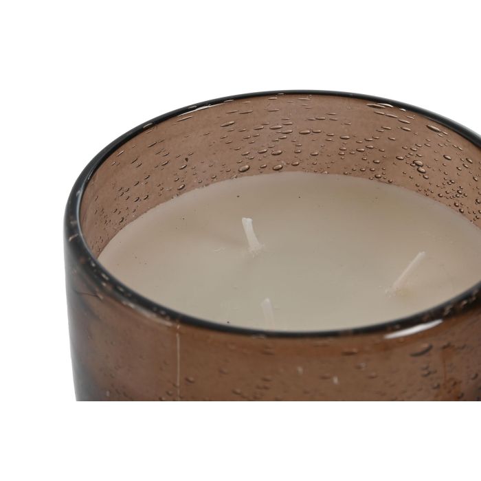 DKD Home Decor Vela Moderna Decorativa Ambar de Cristal y Cera 320gr | Pack 9 Unidades con 1kg Peso Neto y Medidas 10.5x8.7x10.5 cm 2
