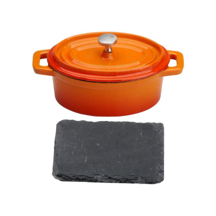 GSW Mini Cacerola Hierro Fundido 12x9,5 cm Inducción (8 Unidades) Orange Shadow M