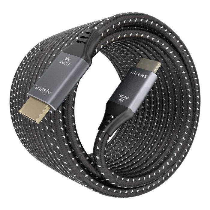 AISENS - CABLE HDMI V2.1 ULTRA ALTA VELOCIDAD / HEC 8K@60HZ 48GBPS, A/M-A/M, GRIS/NEGRO, 10M 7 AISENS - CABLE HDMI V2.1 ULTRA ALTA VELOCIDAD / HEC 8K@60HZ 48GBPS, A/M-A/M, GRIS/NEGRO, 10M 7