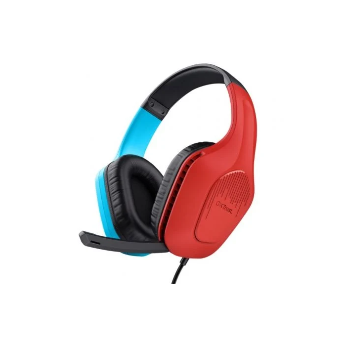 Trust Gaming Auriculares Gaming GXT 416S Zirox con Micrófono Jack 3.5mm Azul/Rojo para PS4/PS5/Xbox/Switch/PC