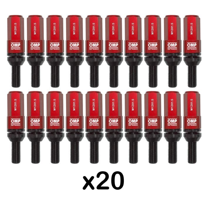 Omp Speed Juego De 20 Tornillos Con Protector De Aluminio De Colores M12x1.5 Llave De 17-19 Largo 28 mm Con Protector Rojo OMPS09981206 4 Omp Speed Juego De 20 Tornillos Con Protector De Aluminio De Colores M12x1.5 Llave De 17-19 Largo 28 mm Con Protector Rojo OMPS09981206 4