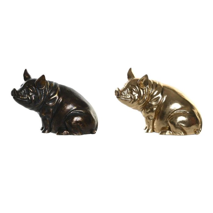 Figura Moderno DKD Home Decor Dorado Cobrizo 10.5 x 14 x 18.5 cm (2 Unidades) Figura Moderno DKD Home Decor Dorado Cobrizo 10.5 x 14 x 18.5 cm (2 Unidades)