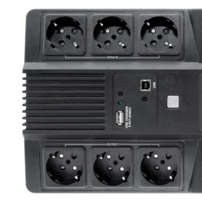 Coolbox SAI Scudo3 800 VA / 480W Línea Interactiva con AVR y 6 Salidas Schuko con Pantalla LCD 4
