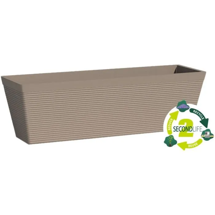 Garden Id Jardinera Green Care Impact Taupe 50 x 16 x 16 cm 10 Años Garantía 100% Reciclado Resistente UV Gel 02043107 1