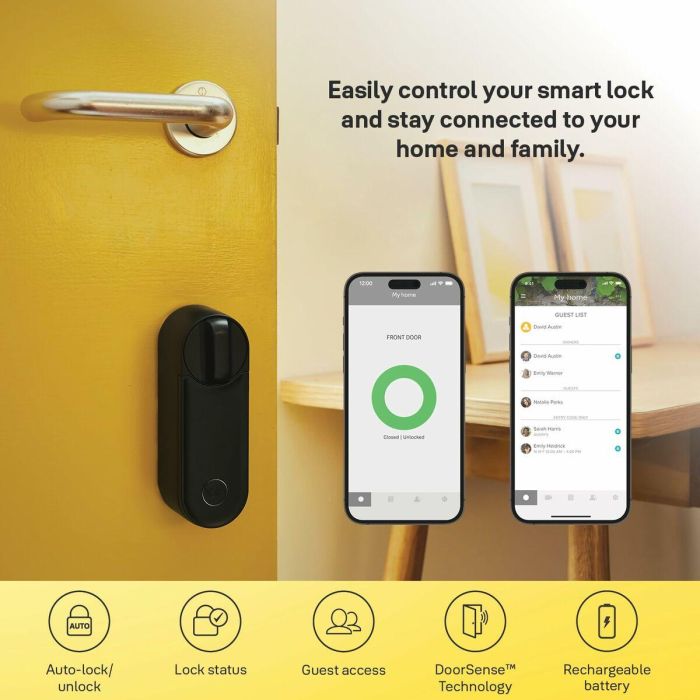 Yale AAAUV89687 Cerradura conectada Linus L2 - Batería recargable - Wi-Fi - Control de acceso - Acabado negro mate 9 Yale AAAUV89687 Cerradura conectada Linus L2 - Batería recargable - Wi-Fi - Control de acceso - Acabado negro mate 9