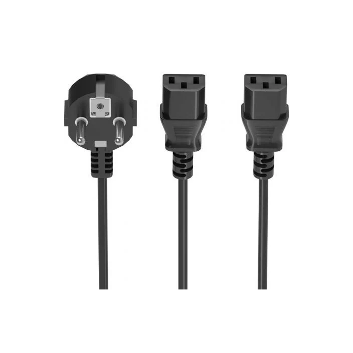AISENS - CABLE ALIMENTACION CPU, CEE7/M-2xC13/H, NEGRO, 3.0M