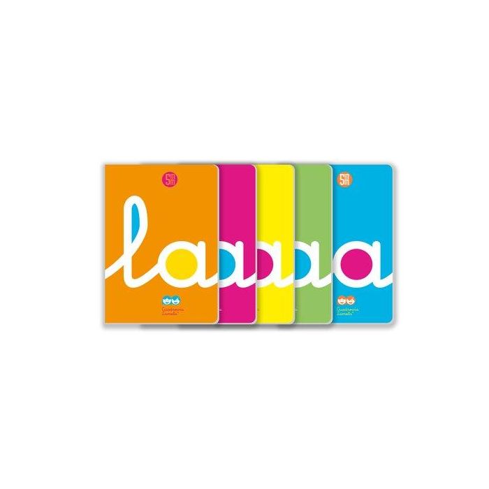 Lamela Libreta Grapada Tapa Polipropileno A4 50H Cuadrovia 5 Mm (5 Col.Fluor Surt.) 5 unidades