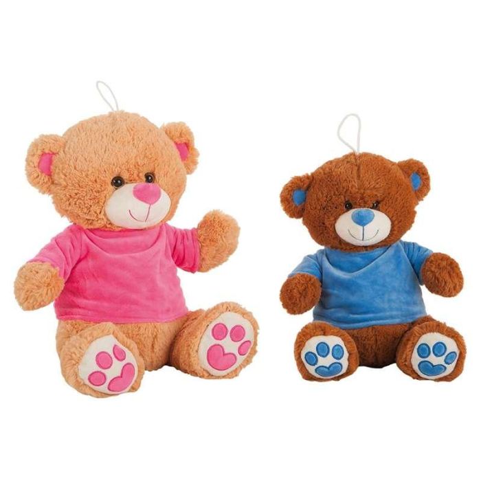 Oso camiseta terciopelo rosa/azul surt. 32 cm Oso camiseta terciopelo rosa/azul surt. 32 cm