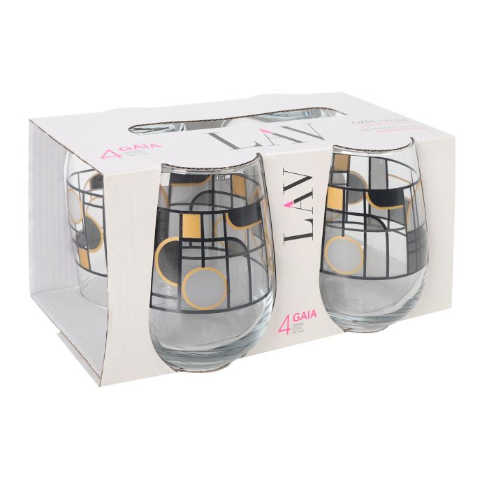 Set de 4 Vasos Gaia Abstract 475 cc - LAV (6 Cajas) 5 Set de 4 Vasos Gaia Abstract 475 cc - LAV (6 Cajas) 5
