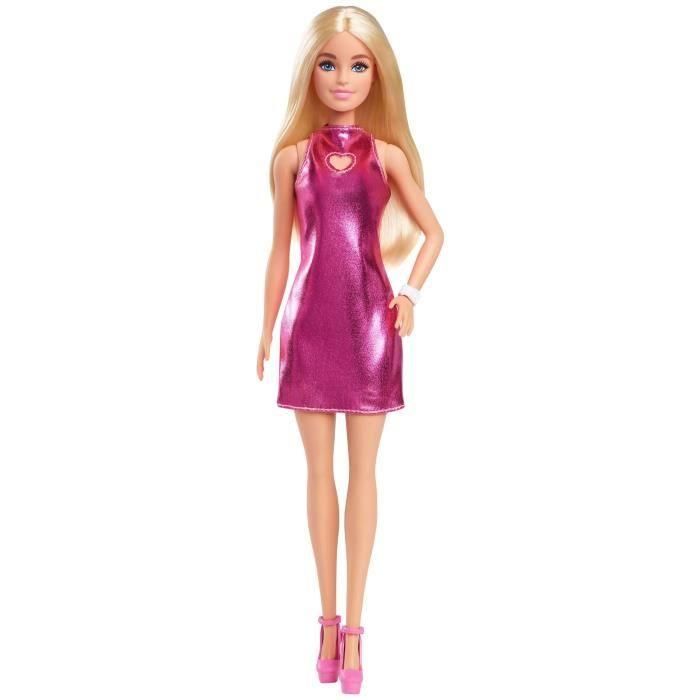 Muñeca Barbie Fashionista Vestido Rosa Metalizado Hyt88 4 Muñeca Barbie Fashionista Vestido Rosa Metalizado Hyt88 4