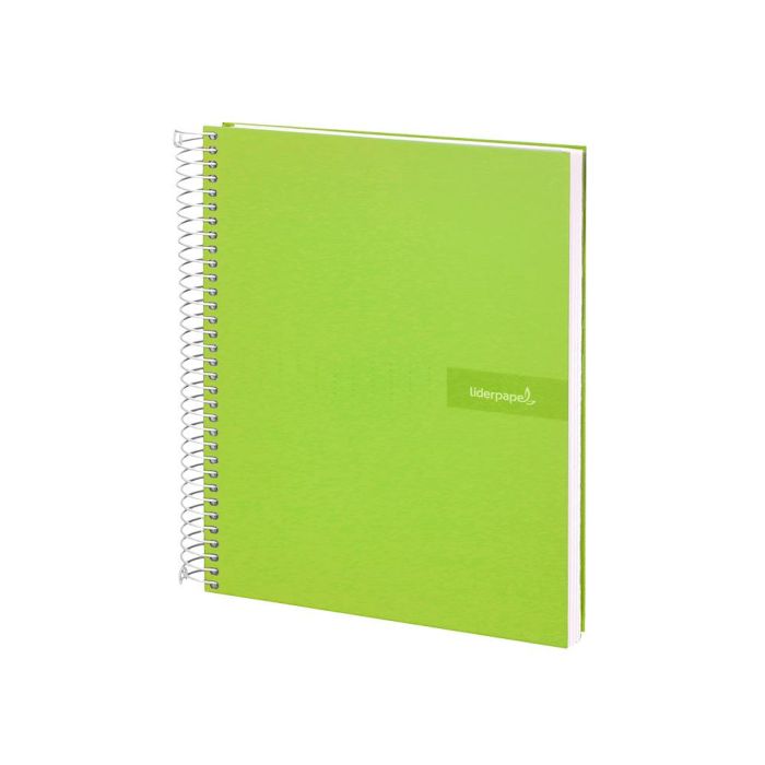 Cuaderno Espiral Liderpapel A4 Crafty Tapa Forrada 80H 90 gr Cuadro 4 mm Con Margen Color Verde 4