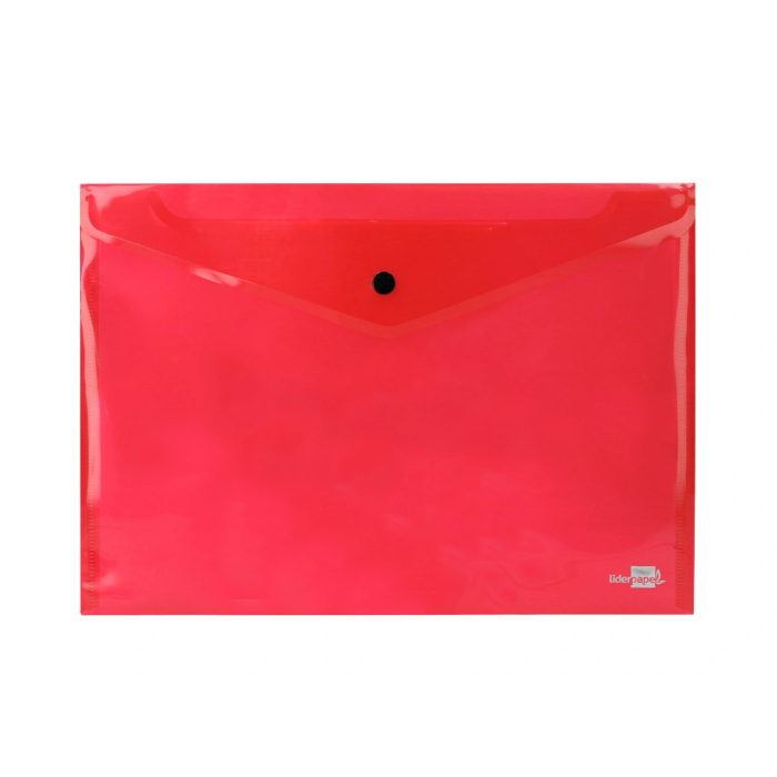 Liderpapel 34040 Carpeta Dossier con Broche, Polipropileno, Rojo Transparente, DIN A4, Capacidad 50 Hojas 1