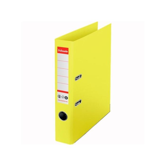 Esselte Archivador Palanca Nº1 Co2 Neutral A4 Cartón 100% Reciclado Lomo 50 mm Amarillo Vivida Esselte Archivador Palanca Nº1 Co2 Neutral A4 Cartón 100% Reciclado Lomo 50 mm Amarillo Vivida