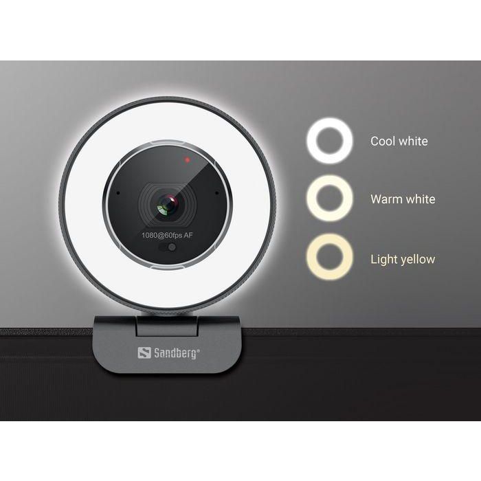 Sandberg Streamer USB Webcam Pro Elite 2K 1440p 30FPS / 1080p 60FPS para Streaming Gaming con Micro Estéreo, Autofocus y Luz Anular 9 Sandberg Streamer USB Webcam Pro Elite 2K 1440p 30FPS / 1080p 60FPS para Streaming Gaming con Micro Estéreo, Autofocus y Luz Anular 9