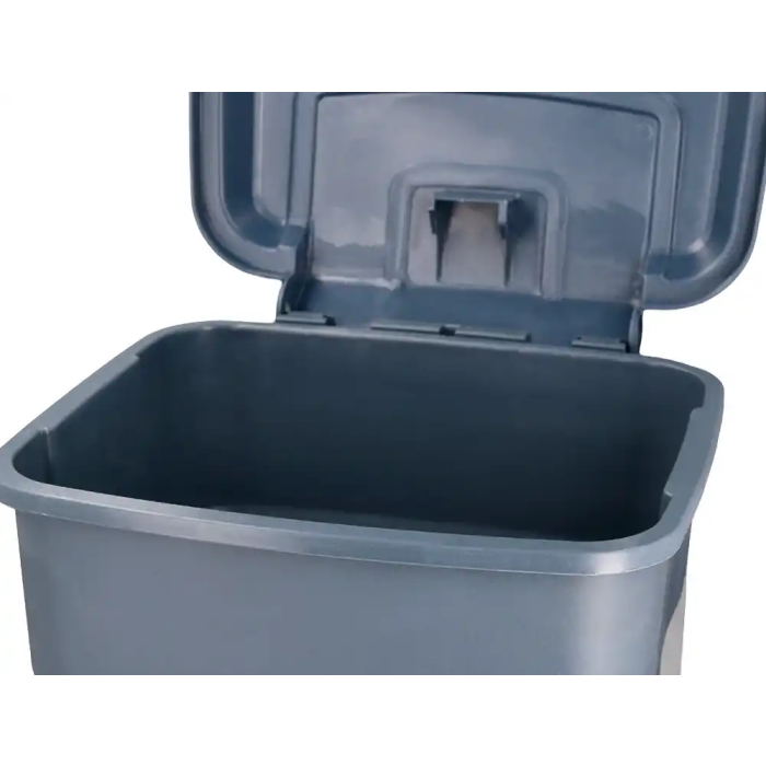 Q-connect Papelera Contenedor con Tapa y Pedal, 30 Litros, Gris, 395x395x420 mm 6