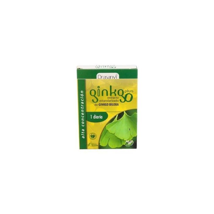 DRASANVI Ginkgoplus 30 Comprimidos - Complemento Alimenticio con Ginkgo Biloba, Ginkgoflavonoides y Lactonas para el Cerebro
