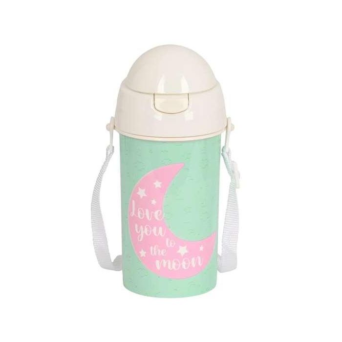 Safta Botella "Moon" 500 ml con Pajita y Apertura Automática Color Negro 3