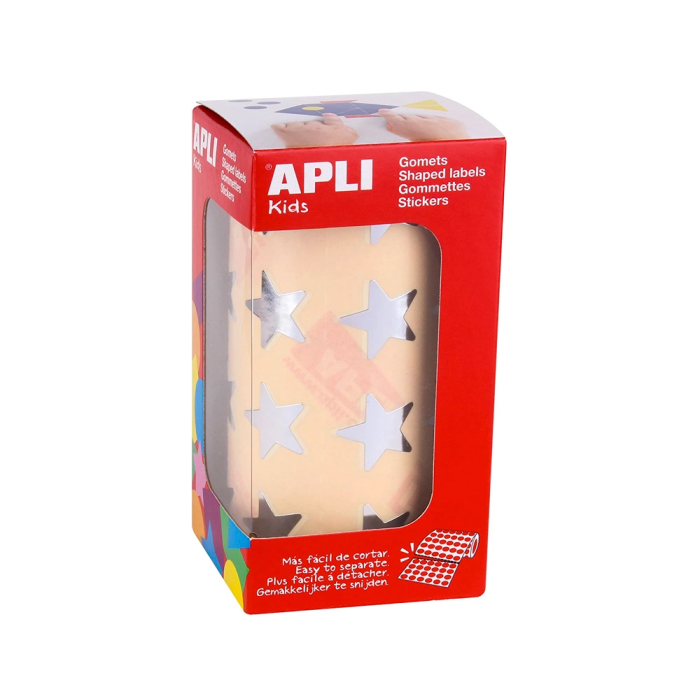 Apli Gomets Autoadhesivos Estrellas Grandes Plata Rollo 1416 Unidades 115x60x60 mm 1
